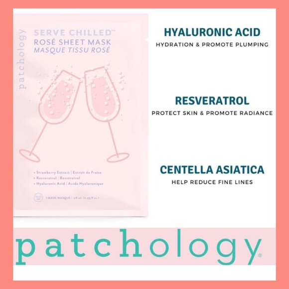 SET OF 4 - SERVE CHILLED ROSÉ SHEET MASK / MASQUE TISSU ROSÉ BY PATHOLOGY - Picture 5 of 5